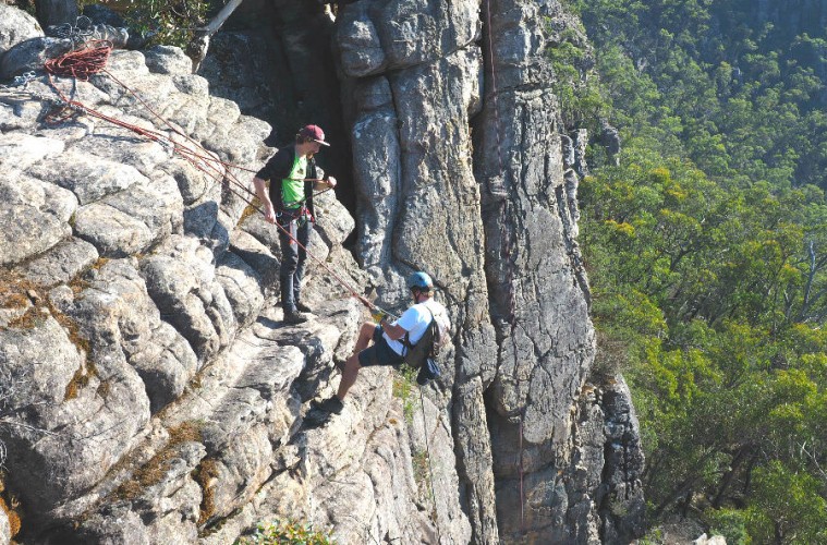 Abseiling in the Grampians