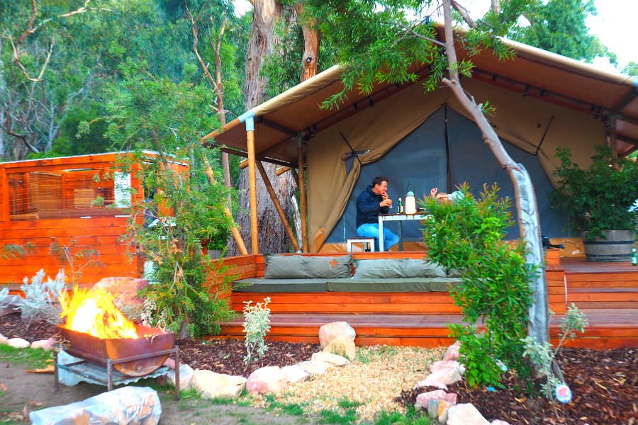 Staying in the Safari Tent at Halls Gap Lakeside Tourist Park, an awesome experience!
